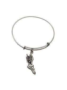 Alex & Ani Champion Winged Running Shoe Bangle Bracelet Rafaelian Silver Finish